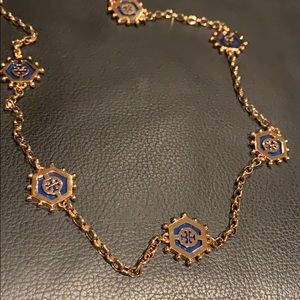 Gold & Navy Tory Burch statement necklace
